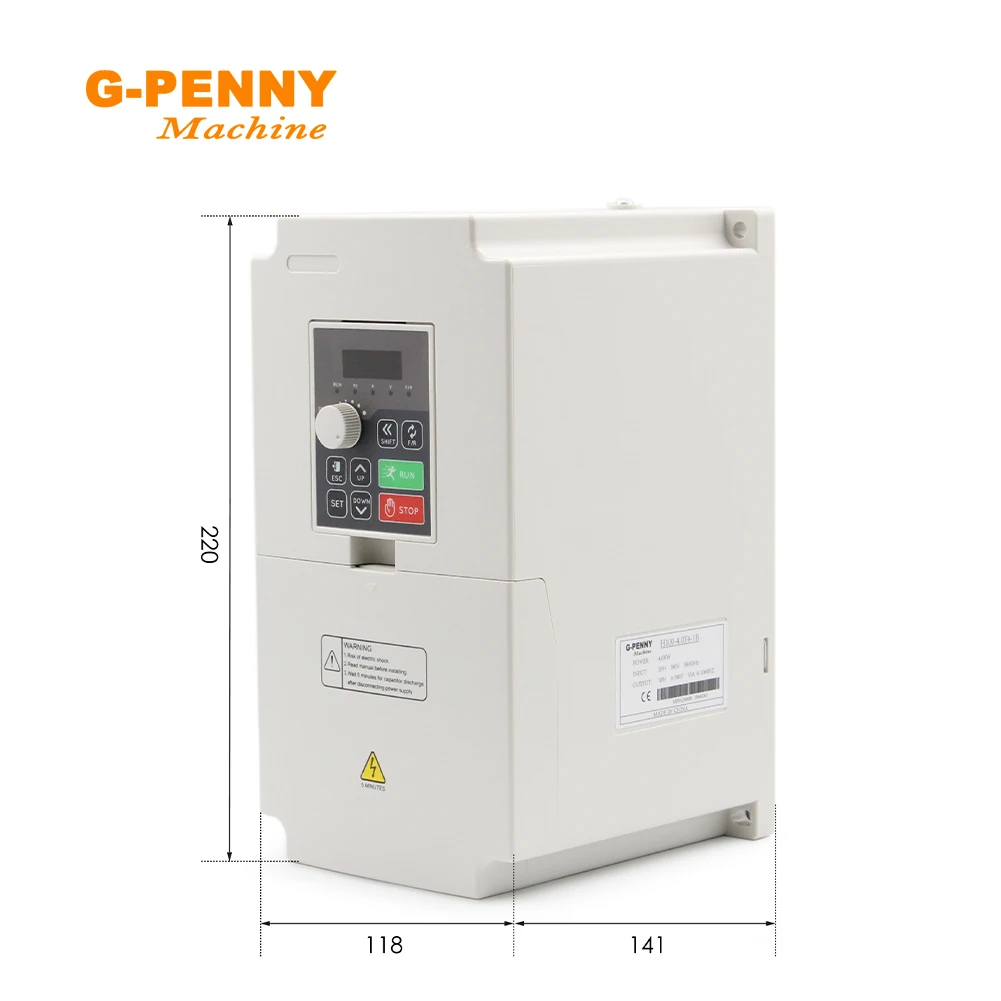 4.0kw Inverter 220v/380v VFD Variable Frequency Drive Speed Control 0-1000Hz Frequency Converter