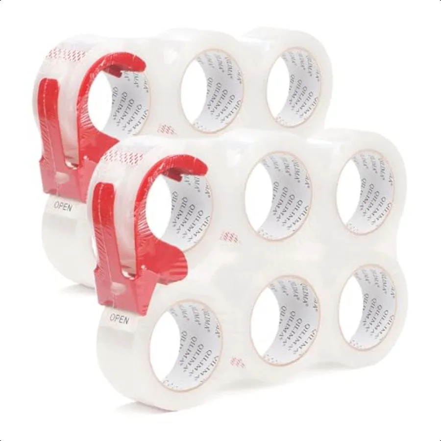 

Упаковочная лента Сверхмощная упаковочная лента, предназначенная для перемещения коробок, доставка офиса, 12 рулонов, 2 дюйма x 60 ярдов в рулоне, всего 720 Y