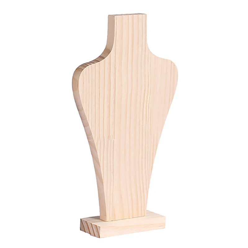 Busto di manichino in legno per gioielli con espositore per collana con ritratto per espositore per finestra con ciondolo per gioielli