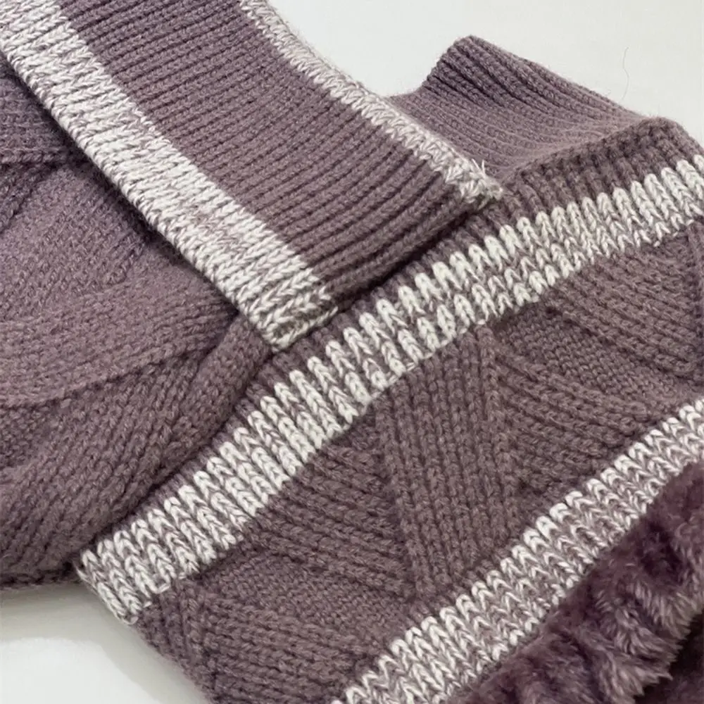 لطيف زائد القبعات القطيفة وشاح مجموعة طبقة مزدوجة يندبروف الأذن حماية قبعة قبعة دافئة المرأة