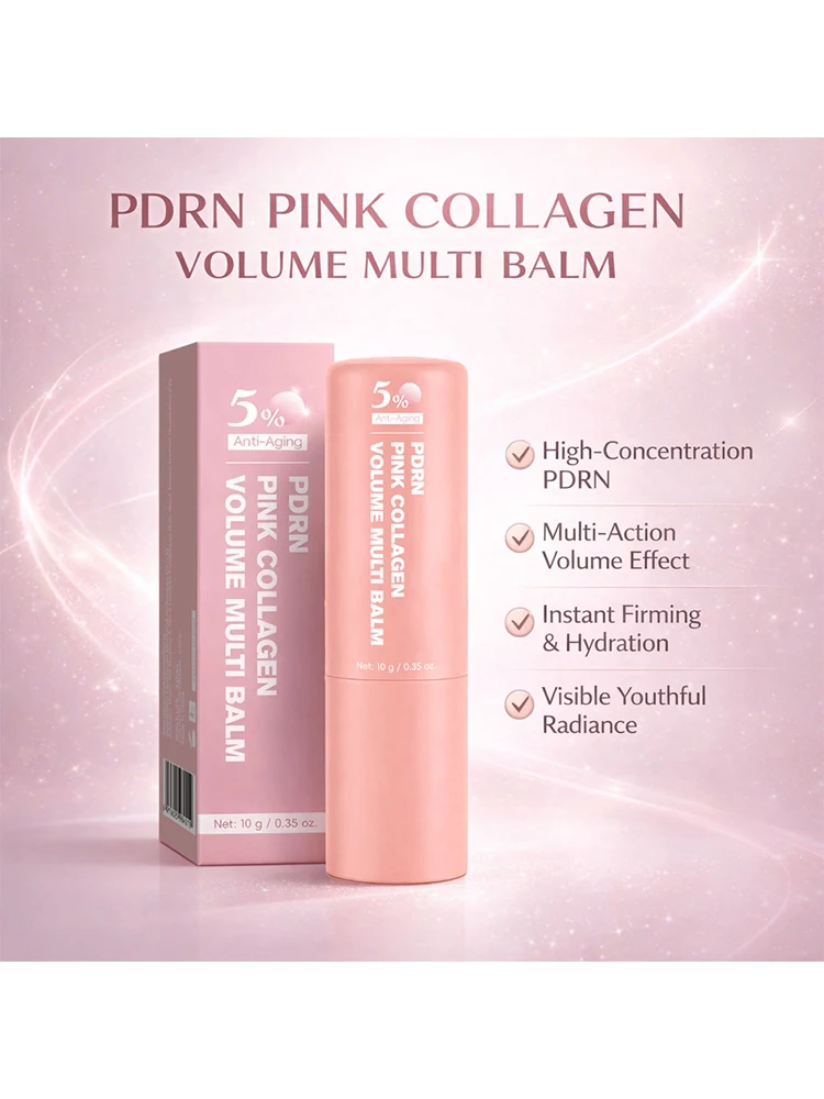 PDRN Pink Collagen Volume Multi Balm |   All-in-One Volufiline, PDRN, NAD Stick, hilft bei der Reduzierung feiner Linien, straffende Pflege, Lippenpflege