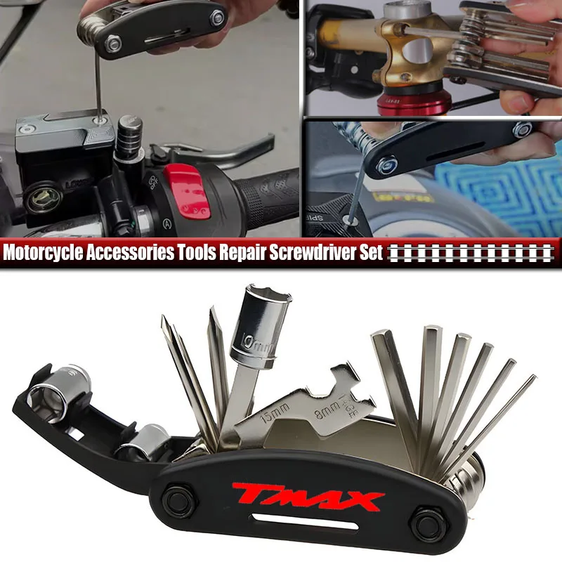 

Moto Multifunction Tool Portable Repair Screwdriver Set Fit For TMAX500 TMAX530 TMAX560 TMAX T-MAX 500 530 560 Tech Max 560