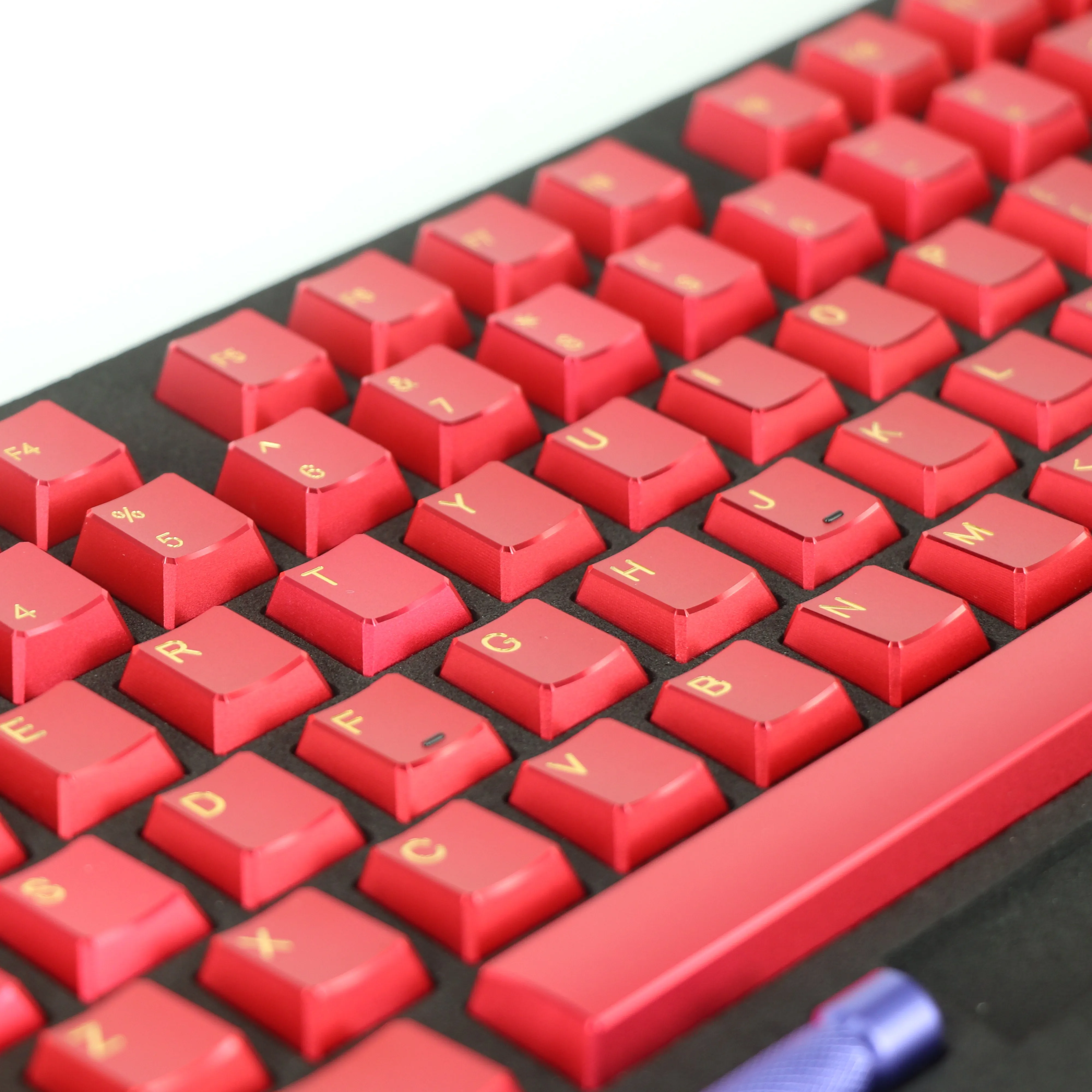 HiUM Aluminum Alloy Keycaps 87Keys Cherry Profile HL High Gloss Metal Artisan Key Caps Mechanical Keyboard Point Silver Keycaps