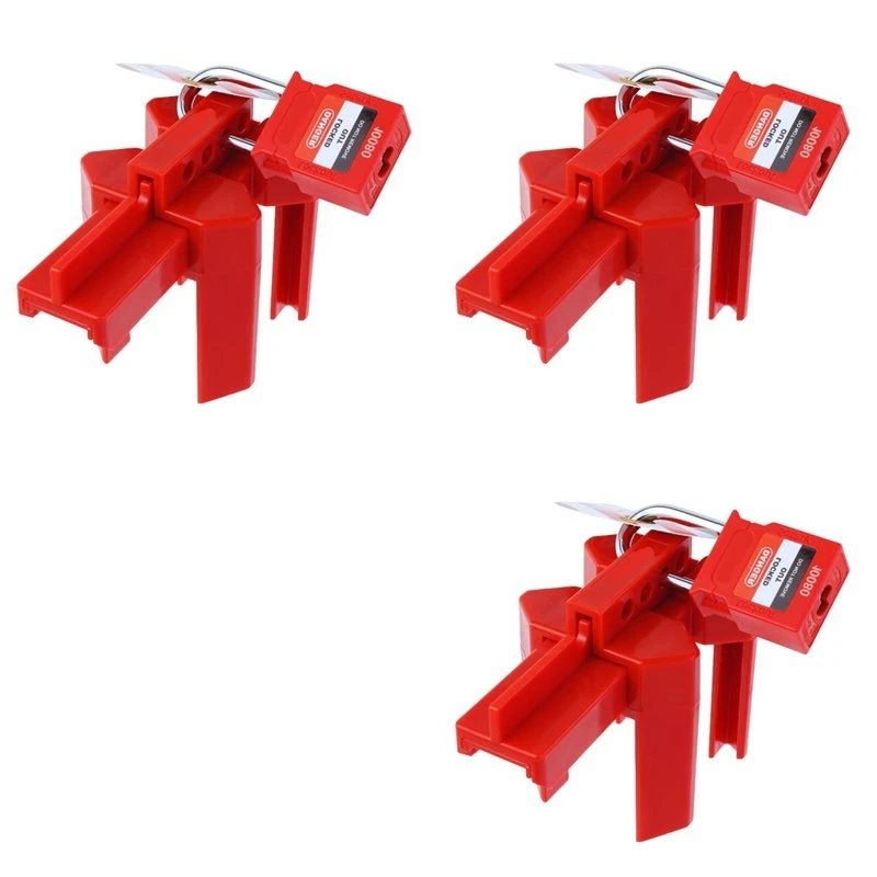 Y17A 3X Ball Valve Lockout With Padlock For 1/2In-2-1/2In Outside Diameter Pipe - Design Prevents Accidental Activation