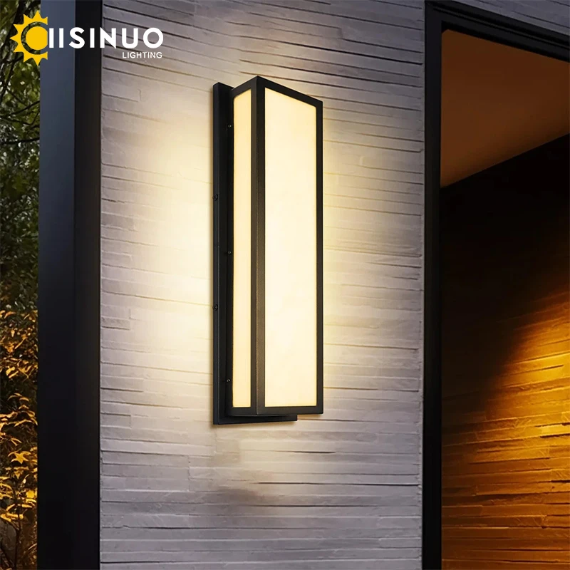 Modern Rectangle Waterproof Outdoor Light Integrated LED Wall Mounted 25inch Aluminum Rustproof Porch Light for Corridors Garden