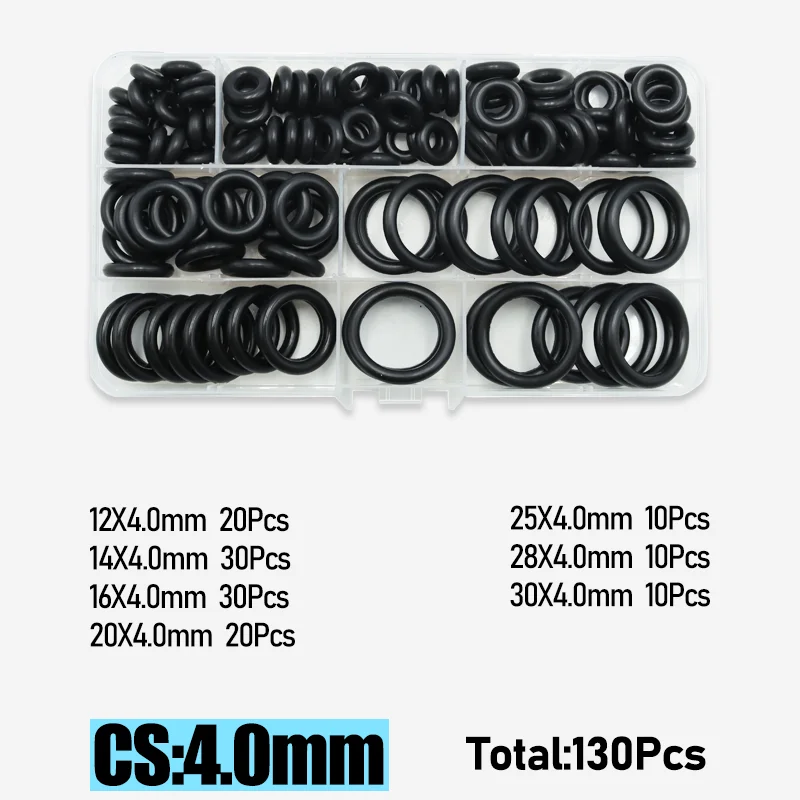 Cs 1,0-4,0mm gummi o ring hochwertige dichtung scheibe balck nbr o-ring Sanitär dichtung auto klimaanlage öl beständiger our kit – Detail 13
