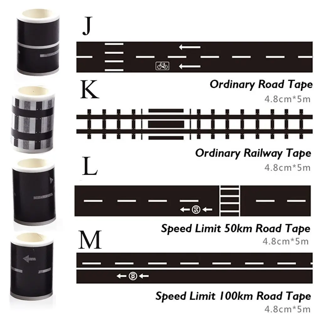 1/5Pcs Creative Route Mark Intelligence Study Road Signs Tool Traffic Sticker Safety Education Railway Road Tape