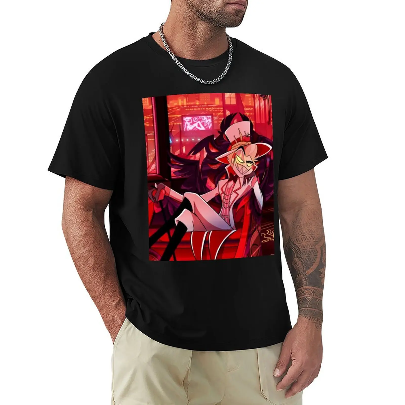 

Hazbin Lucifer T-Shirt street wear hippie clothes sublime mens fashion