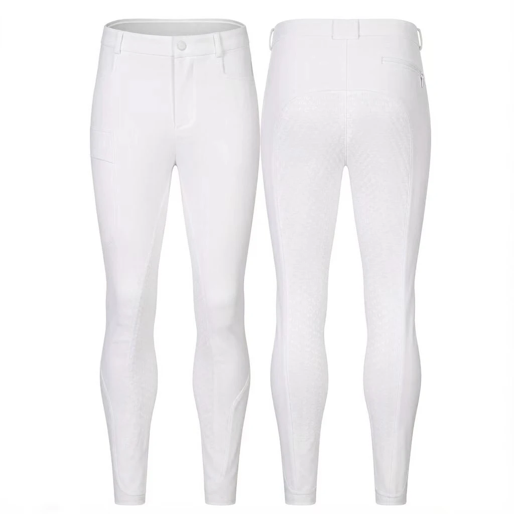 Professionelle Herren-Reithose mit Vollsilikon-Antirutsch-Beschichtung, Elastische Schnelltrocknende Reithose für Pferdesport M – Detail 1