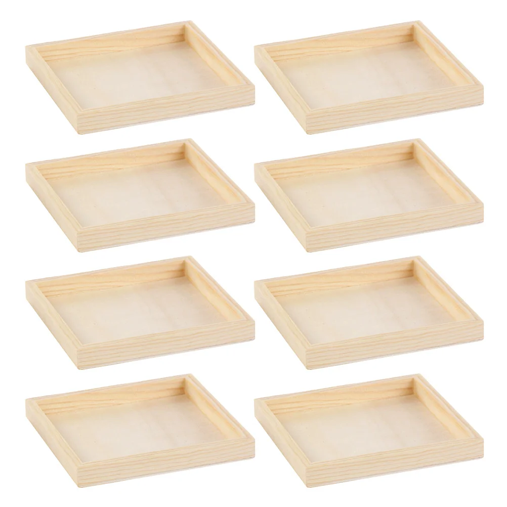 

8pcs 3D Puzzle Tray Unfinished Wood Storage Tray For Sorting Jigsaw Pieces Montessori Organizer Kids Play Trays Wooden Block