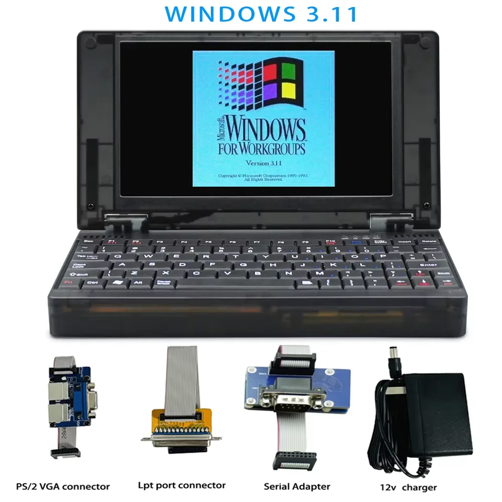 

Pocket 386 windows3.11/95 system retro notebook computer OPL3 sound card VGA IPS Screen Integrated Mouse