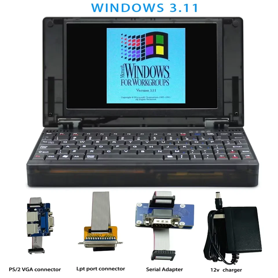 Pocket 386 windows3.11/95 system retro notebook computer OPL3