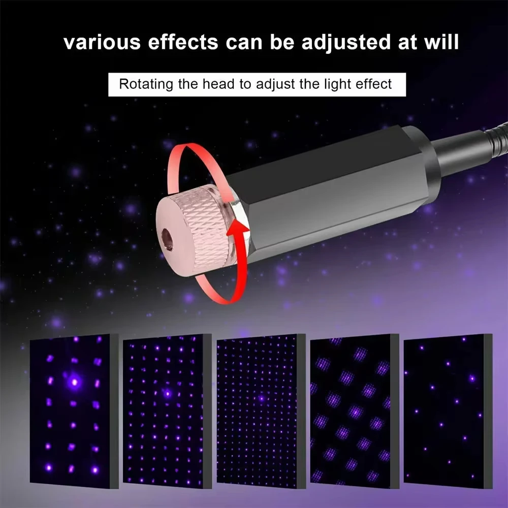 مصغرة LED سقف السيارة ستار أضواء ليلية كشاف ضوء الداخلية المحيطة ليلة السماء المرصعة بالنجوم USB LED أضواء الزخرفية التوصيل والتشغيل