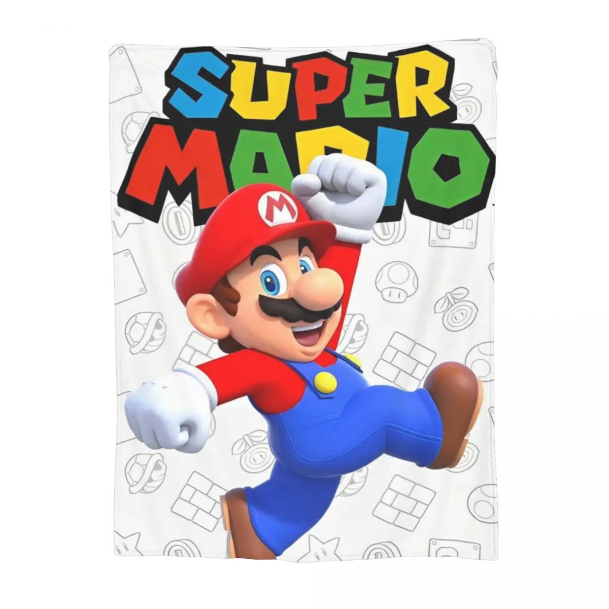 Cute Cartoon Super M-Marios Wool Blankets Novelty Throw Blankets for Home 125*100cm Plush Thin Quilt