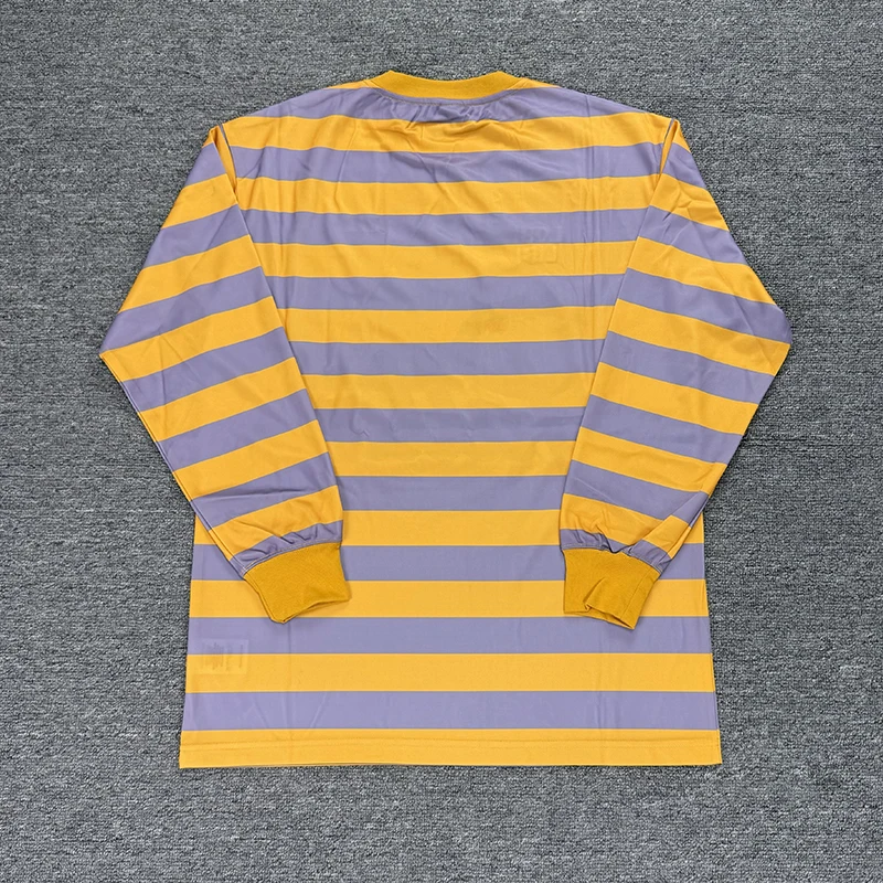 Patta Sports Long Sleeve T-shirt Football Jerseys Street Men's Striped Letter Printed Long-sleeved PATTA Lapel Shirts Tee