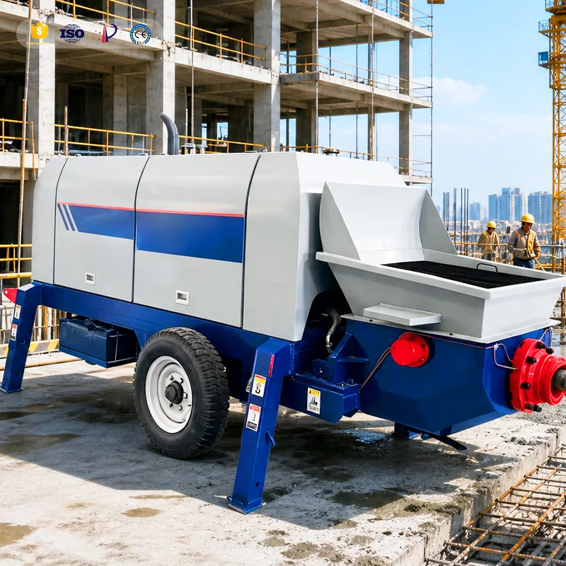 Professional Diesel Trailer Concrete Pump High Pressure Static Concrete Delivery Pump For Long Distance Pumping Applications