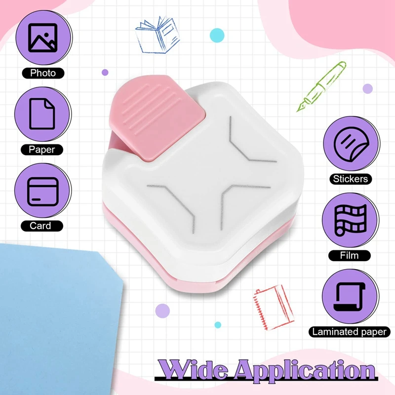 5 Pieces 3 In 1 Corner Rounder Paper Punch Paper Corner Cutter For Paper Crafts DIY Projects Laminate