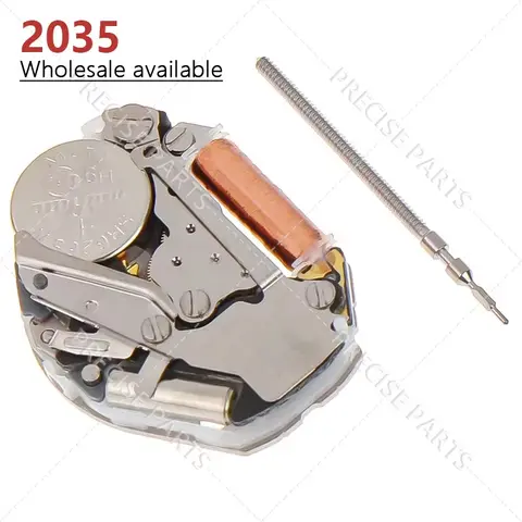 Miyota 2035 표준 쿼츠 무브먼트: 흰색 바늘 3개 | 크기 6 3/4×8'' | 높이 3.15mm | 일본산 금속 시계 무브먼트