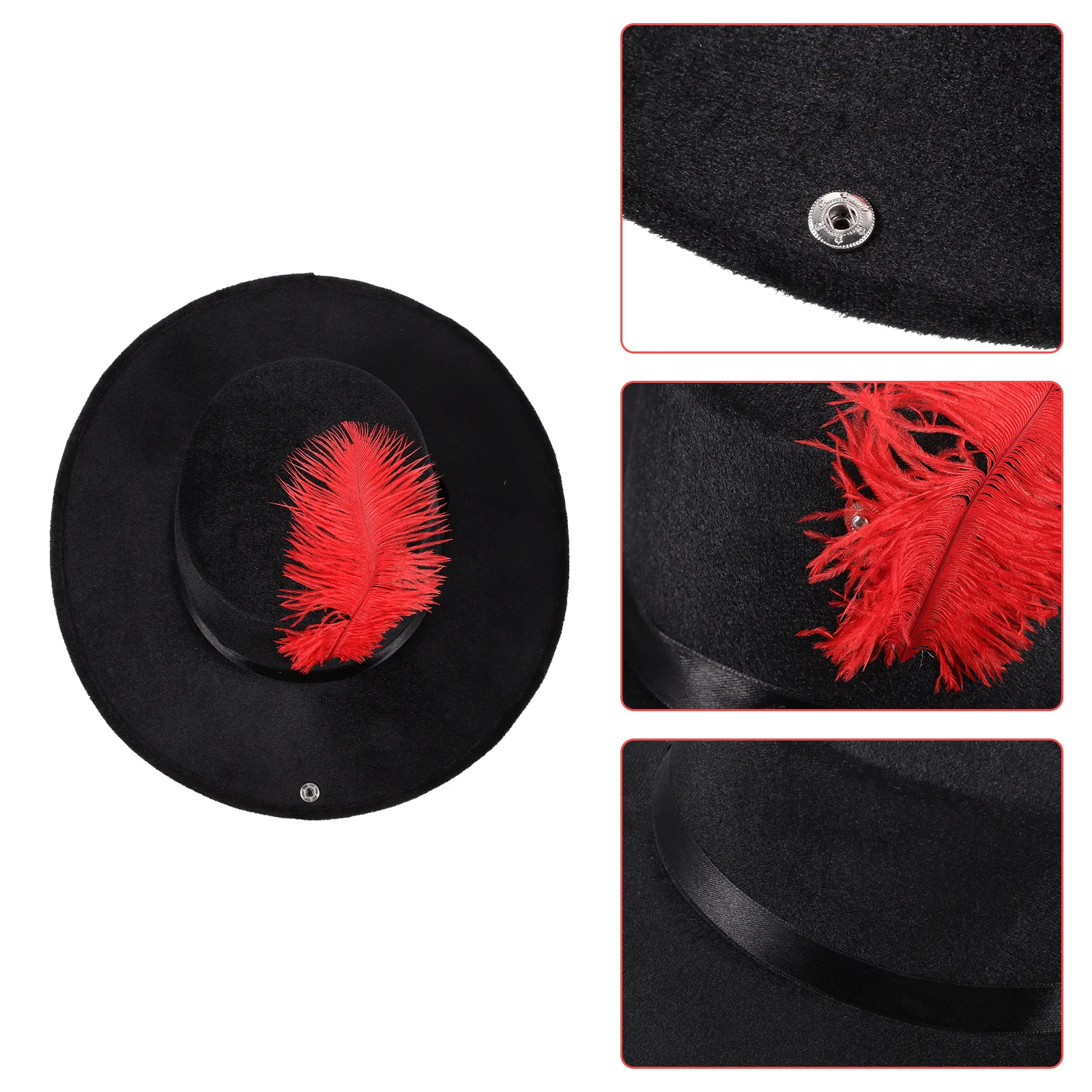 

Carnival Plume Hat Reasonable Size Easy to Wear Party Cosplay Photo Prop Festival Decorative Hat Accessory Carnival Plume Hats