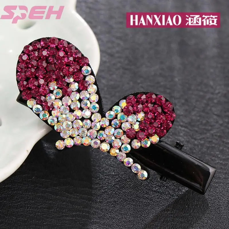 Headdress butterfly duckling clip full of diamond bangs clip children's hair clip cute word clip crystal jewelry