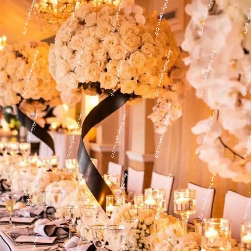 5-10pcs 60cm-100cm gold/white/black/sliver Metal Vase arch Column Stand Black Flower table arch  Stand Center pieces for Wedding