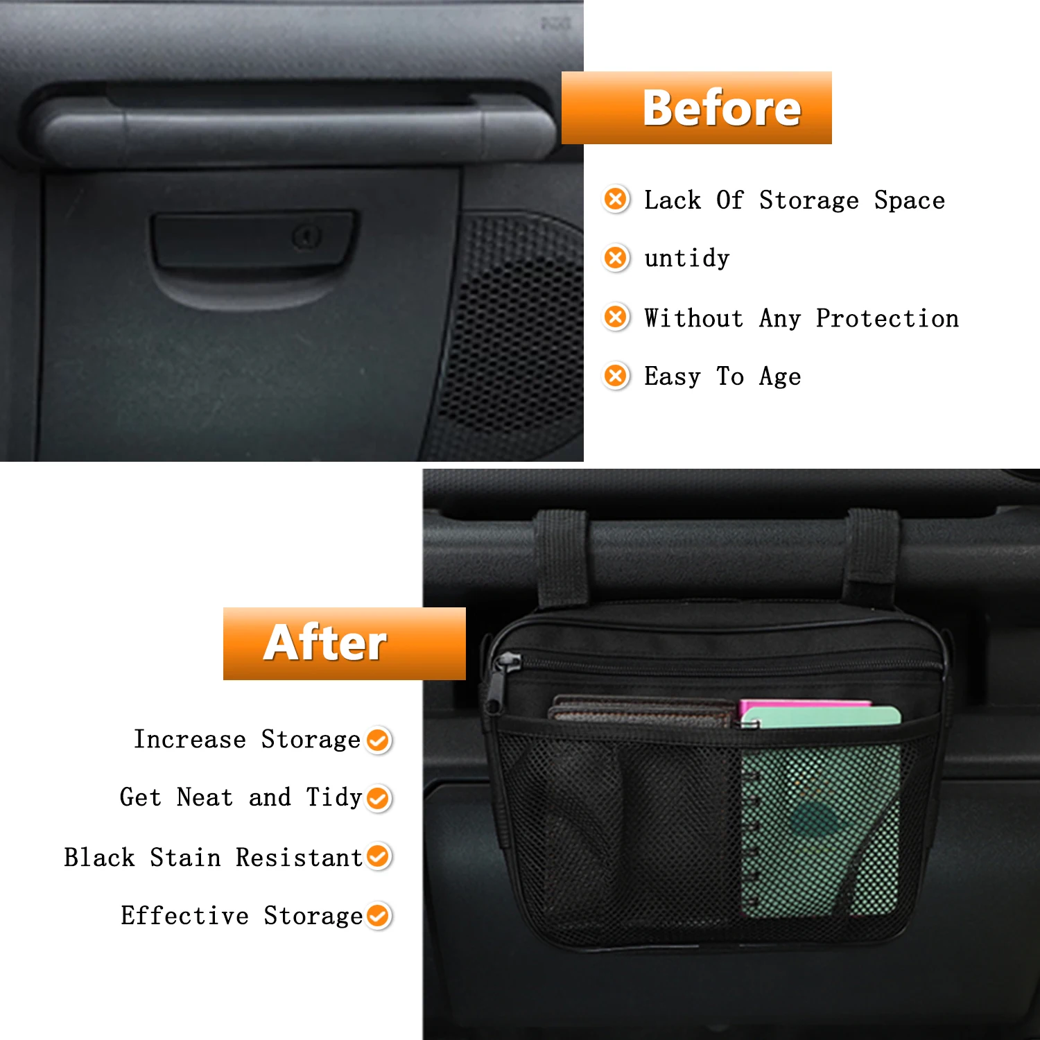 Co-pilot Armrest Storage Bag Organizer for Suzuki Jimny for Jeep Wrangler TJ JK JL JT Stowing Tidying Car Interior Accessories