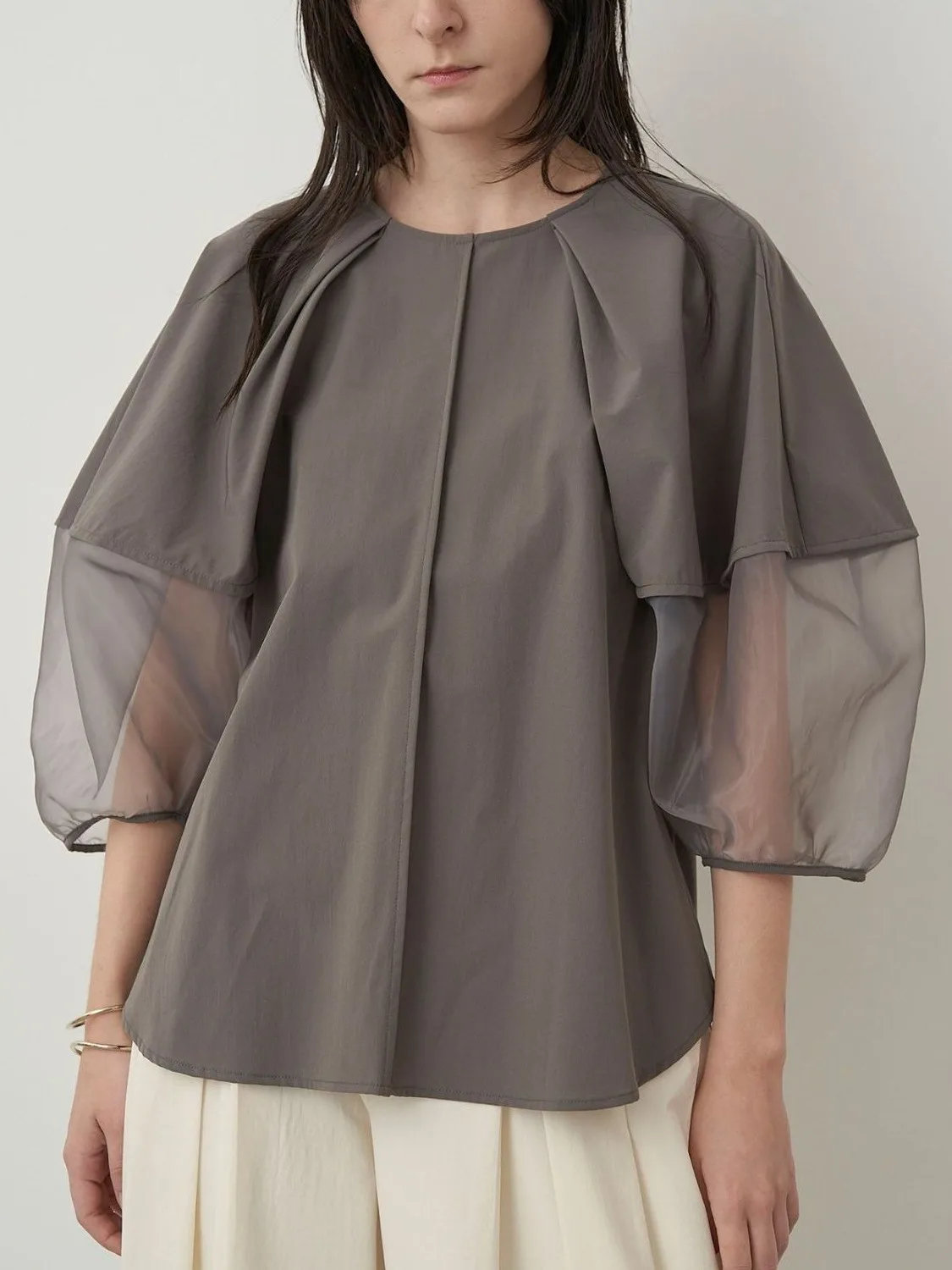 

Japanese Sle Lantern Sve Hollow out Splicing irt Women Summer Design Sensation Small ence Simple Loose Top