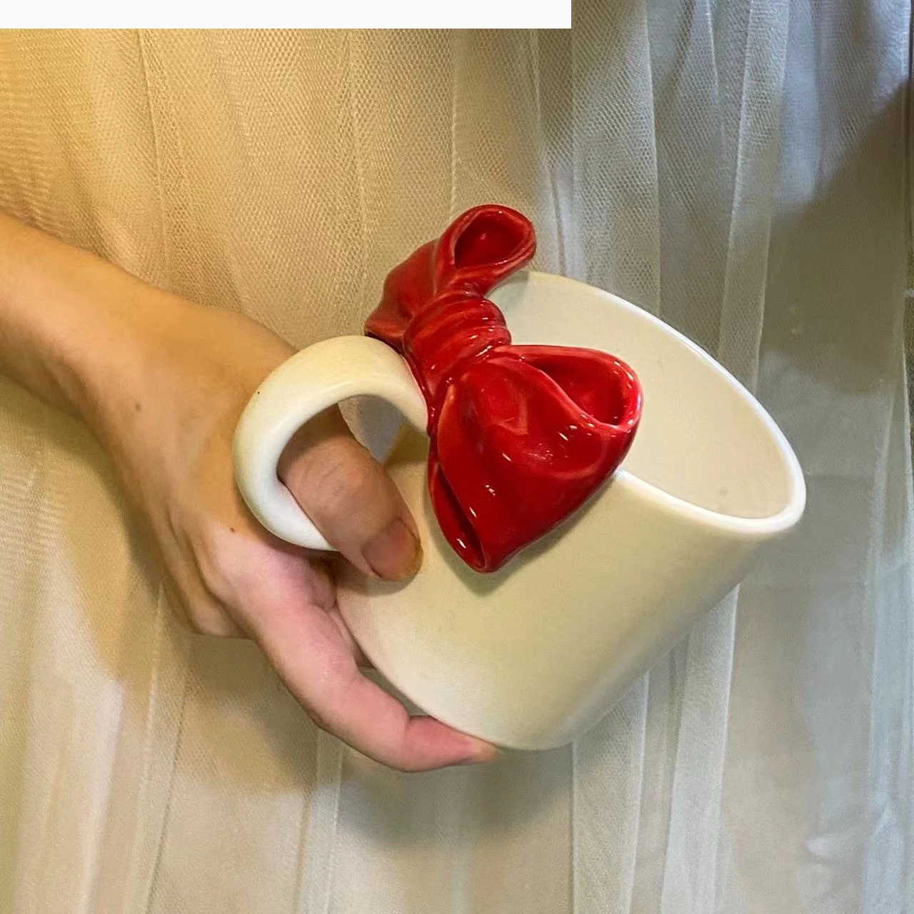 

Керамическая кружка с мультяшным бантом и узлом, кофейная фарфоровая ручка, кофейная кружка, подарок на день рождения для послеобеденного детей, украшение дома