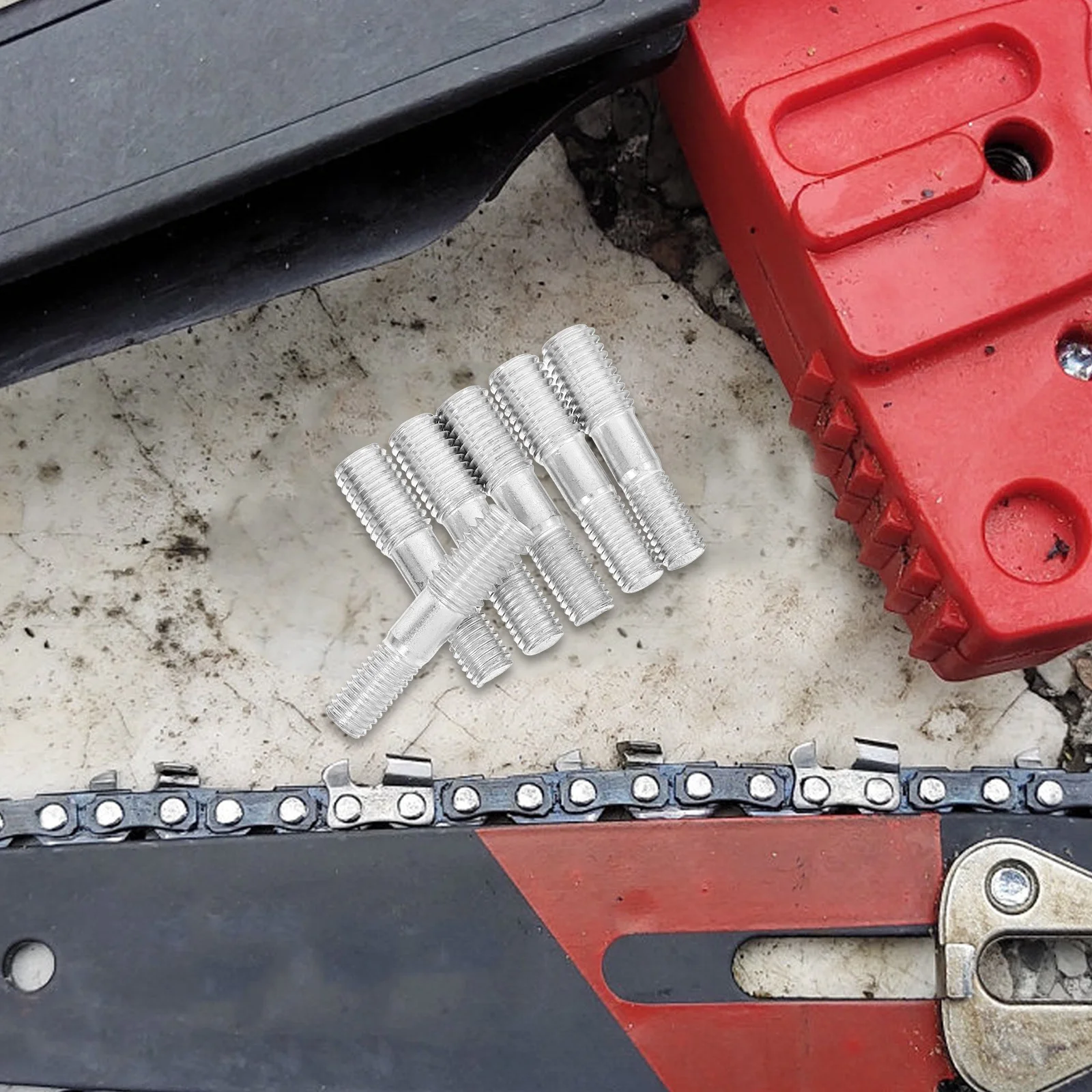 

6pcs Plate Double-Ended Metal Screw Replacement Iron Double-Ended Screw Chainsaw Repair Fastener Engine Parts Fastening Chainsaw