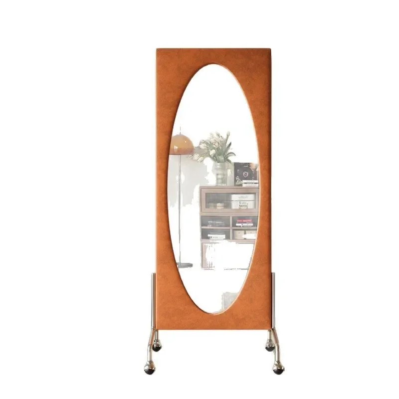 Internet celebrity French full body mirror oval floor mirror household removable dressing mirror clothing store wedding shop