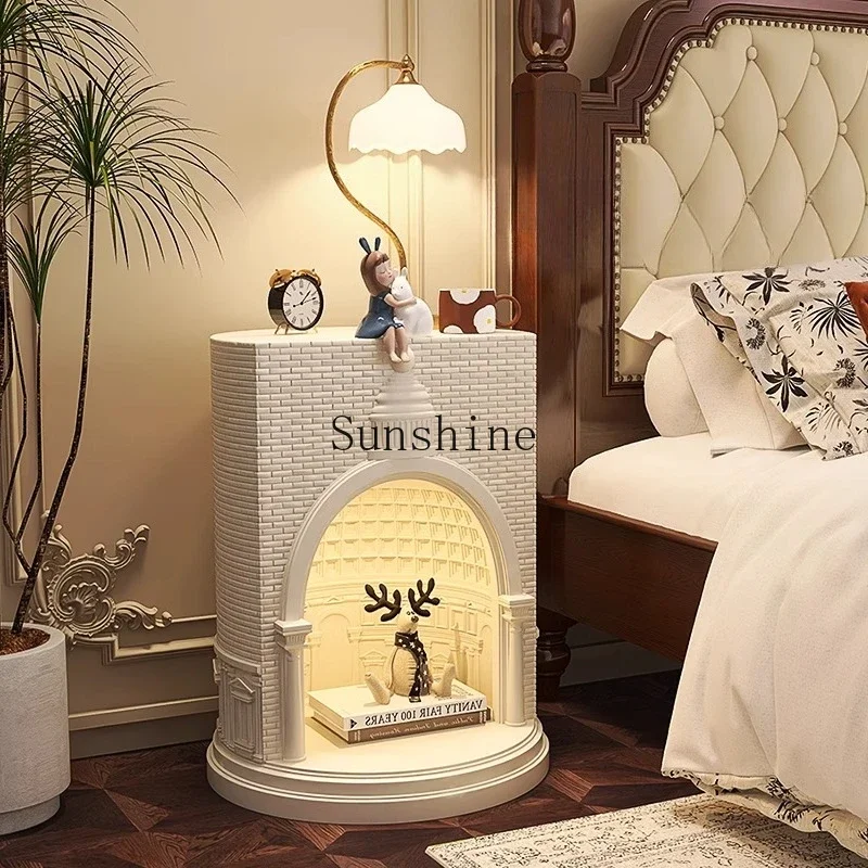 French bedside table light luxury high-end alternative simple modern bedroom small side shelf  FT