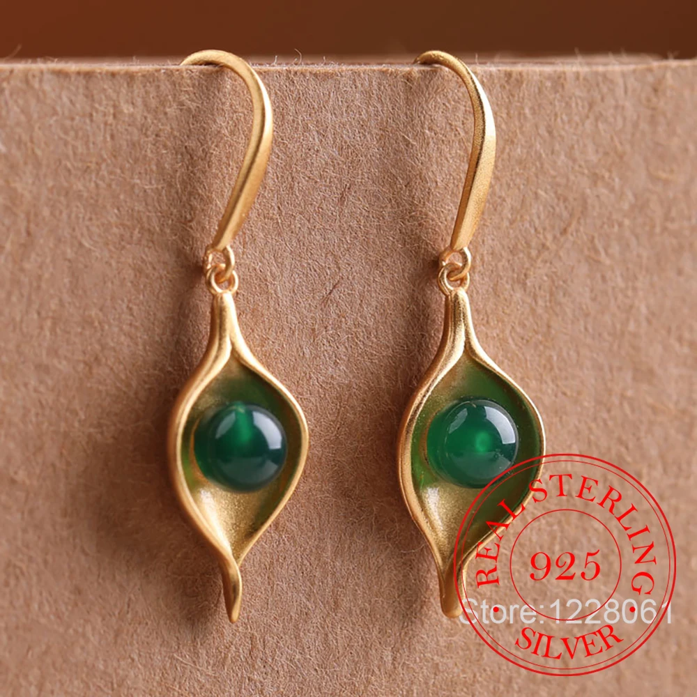 

Ювелирные изделия из стерлингового серебра 925 пробы, серьги-капли с натуральным нефритом для женщин, ювелирные изделия для свадебной вечеринки, подарок для девочек, подарок подруге