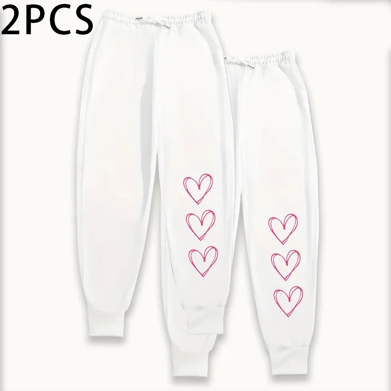 2er-Pack Damen-Jogginghose mit hoher Taille und Komfort-Lounge-Hosen-Set, 2025 Herbst-Winter-Sporthose mit elastischer Taille, 2 Stück