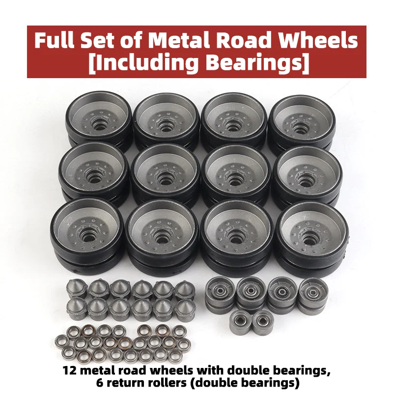 1/16 Scale RC Tank Spare Parts Compatible with Heng Long 3908 British Challenger2 Tank Model (Metal Road Sprocket Idler Wheels )