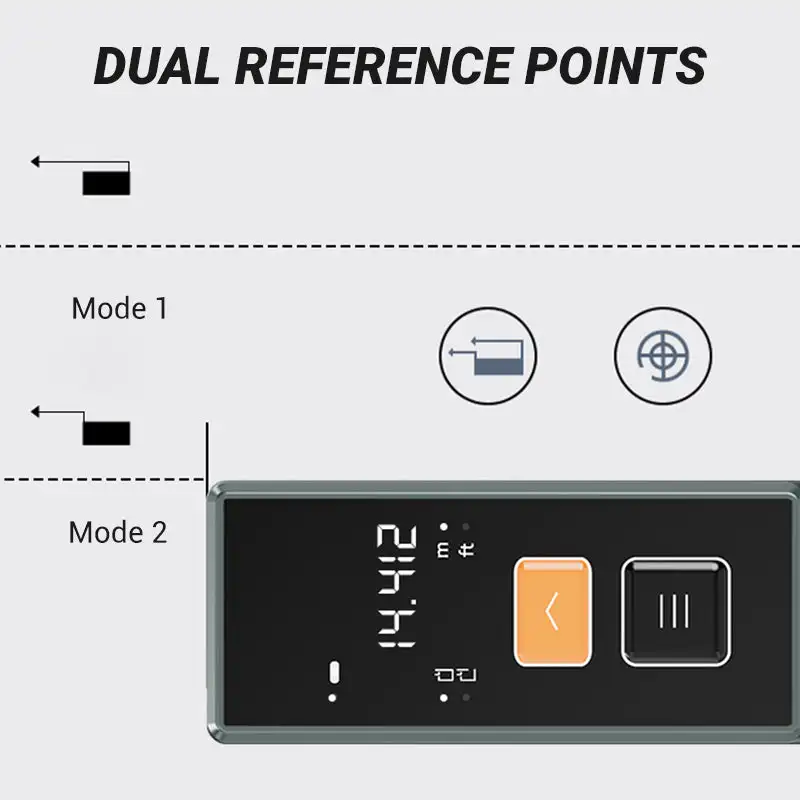 Mini Metal Laser Distance Meter Rechargeable Rangefinder High Precision 40M Range Trena Measure Tape Construction Tools