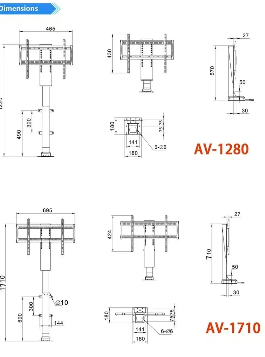 Electric Remote Retractable Screen Mount Motorized TV Mount Wholesale Motorized TV Lift Stand in The Cabinet