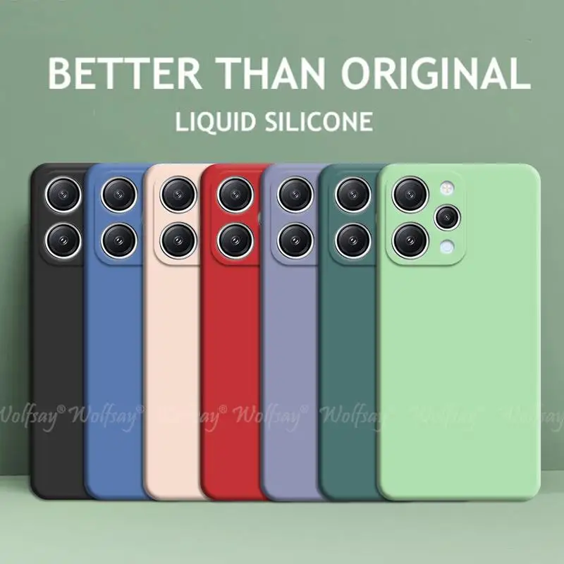 For Xiaomi Redmi 12 Case Liquid Silicone Plain Rubber Funda Protector Case For Redmi 12 Cover For Redmi 12 Case