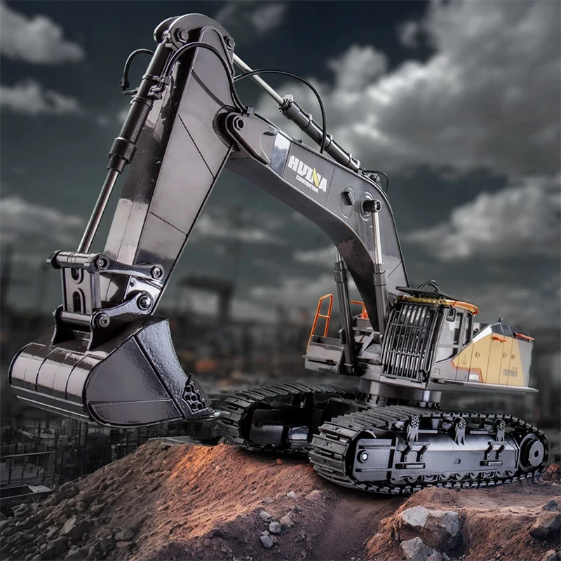 Huina1592 Super Large Alloy Excavator 28 Channel Remote Control Electric Children's Excavation Simulation Engineering Toy Vehicl