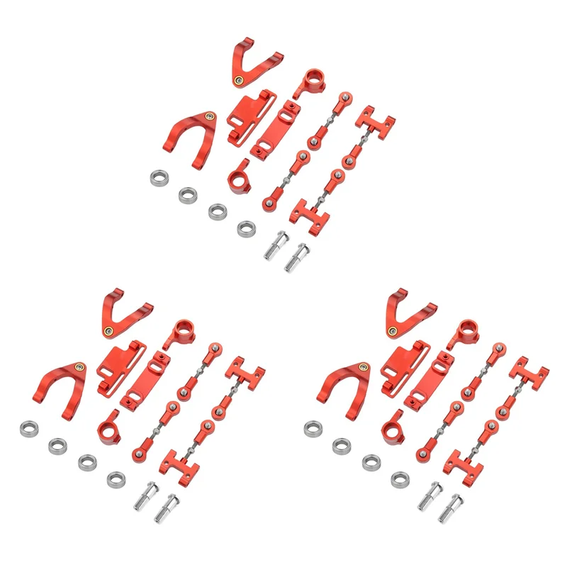 ABXE-6X Copa de dirección de metal Brazo oscilante superior inferior Asiento Bloque de giro deslizante de dirección para piezas de actualización de coche WPL D12 1/10 RC, 1