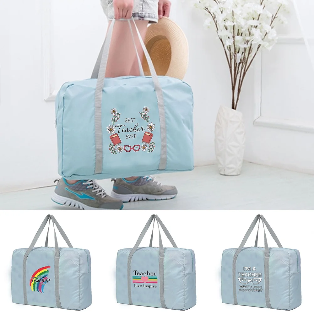 Travel Bags Duffle Bag Large Capacity Unisex Weekend Organizers Clothes Storage Handbags Teacher Pattern Travel Accessories