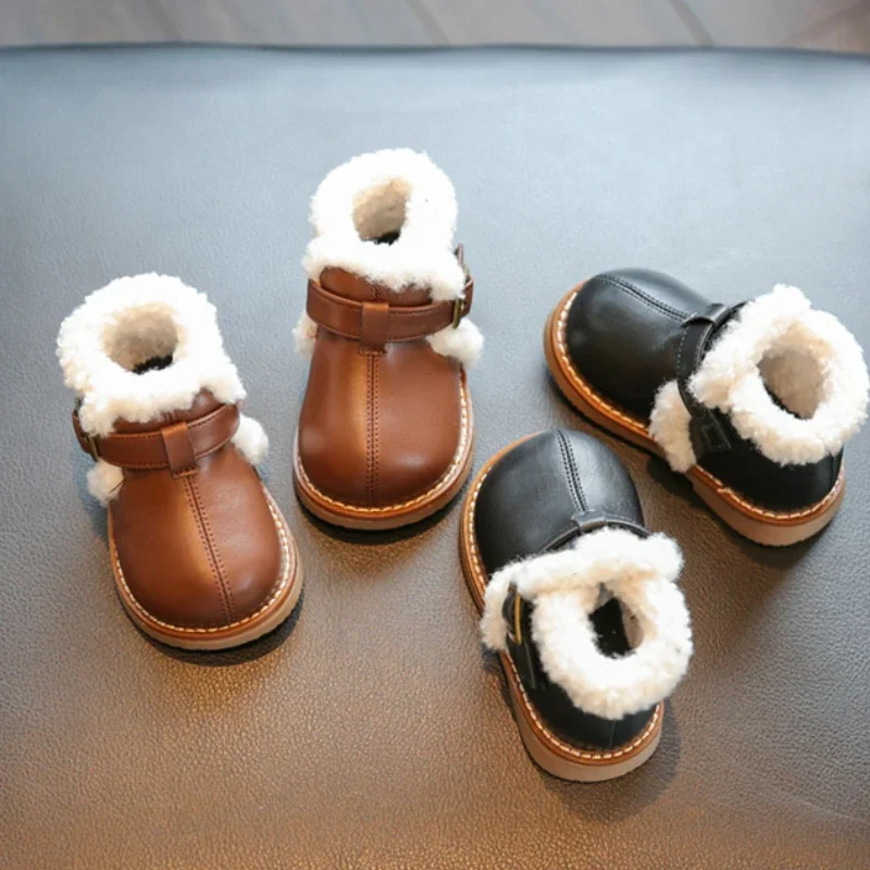 Winter Warm Thick Baby Girl Shoes Soft Soles Comfort Casual Stylish Baby Shoes Versatile Classic Trendy Plush Anti Slip Boy Shoe