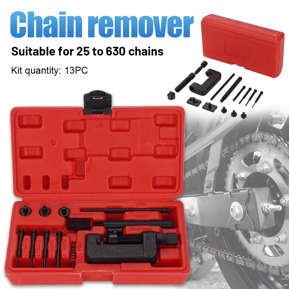 

Motorcycle And Bicycle Chain Removal Tool Set Chain Cutter Chain Riveter With Storage Box Tools For Disassembling Chain
