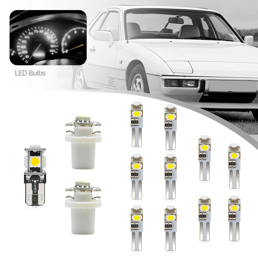 13Pcs Led Bulbs Car Speedo Oil Tach Cluster Dashboard Warming Indicator Lamps For Porsche 944 924 924S 931 924 Turbo