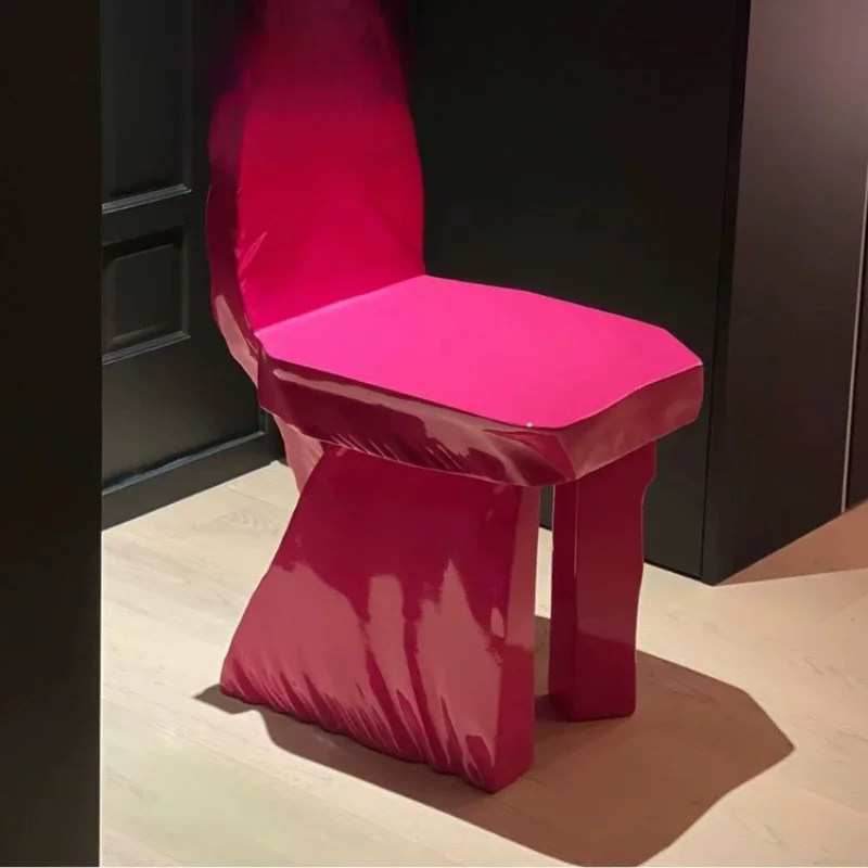 Textured dining chair, designer art display backrest chair, decorative dining room, high-profile chair