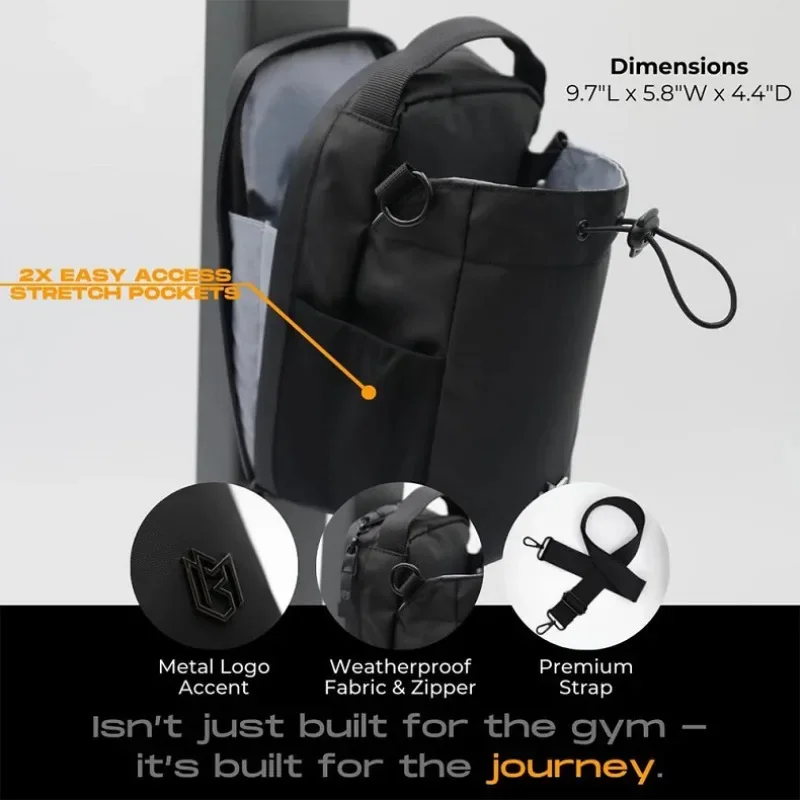 حقيبة رياضية مغناطيسية مع حامل زجاجة مياه - تصميم حقيبة الأكمام تحافظ على عناصرك من أرضية الصالة الرياضية القذرة وتخزين رياضي متين