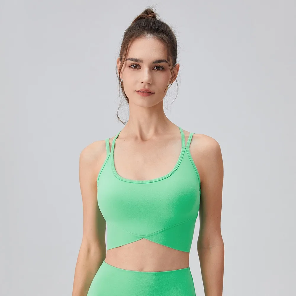 Camisola de alças pequena da ioga do estilingue para mulheres, colete respirável do esporte, ginástica Fitness, Running Crop Tops, moda sexy