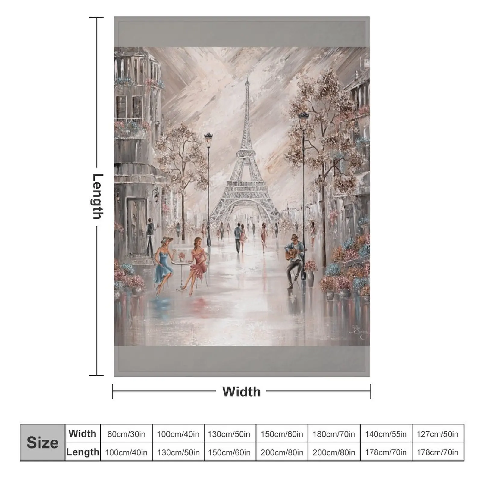 Tea in Paris, Parisian Cafe Throw Blanket Furrys Extra Large Throw Blankets