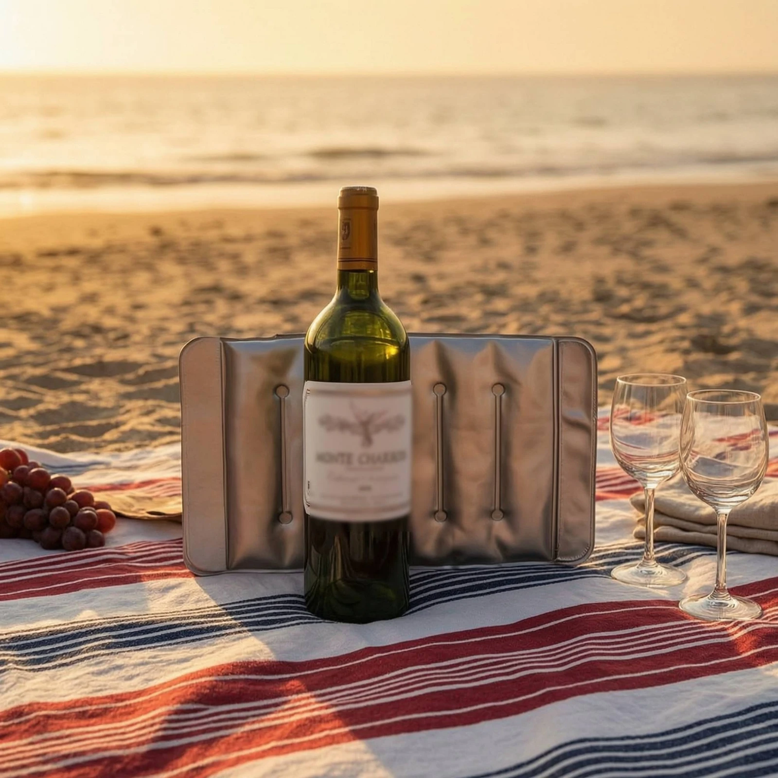 Wine Bottle Cooling Sleeve Compact Wine Cooler Sleeve Bottle Cooling Wrap with Hook-and-Loop Fastener Slim Adjustable for Hosts