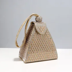 Borsa a tracolla con pochette in cristallo lucido borsa a tracolla con strass borse e borsette fatte a mano borsa con pochette da sera di design di lusso