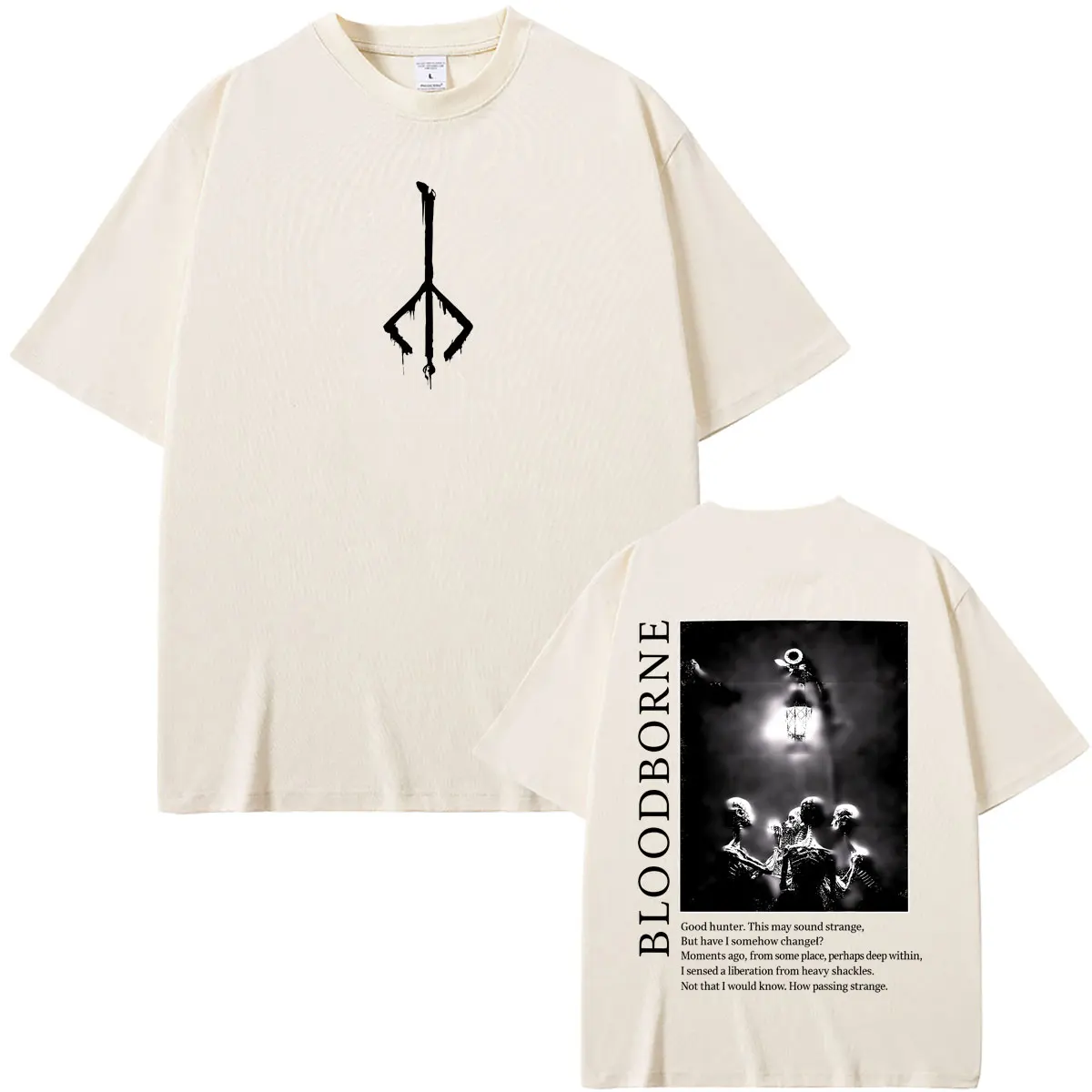 Game Bloodborne T-shirt Summer Men Women Vintage Gothic Rock Streetwear Male Casual Soft Cotton T Shirts Unisex Fashion Tshirt